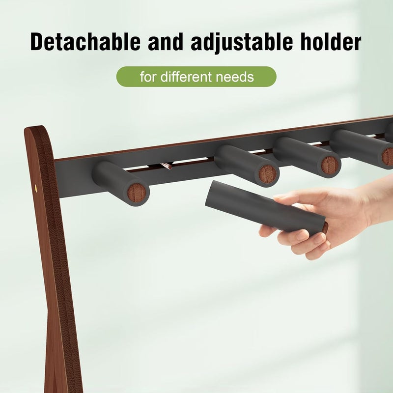 Wisuce Essentials Guitar Stand Rack, Multi-Guitar Display Rack Adjustable Bamboo Guitars Holder Electric Guitar Stands Floor Storage for Bass Acoustic, Home Studio, Band Stage - Image 3